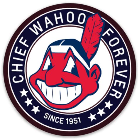 Cleveland Indians Chief Wahoo Forever Since 1951 Logo Type Die Cut