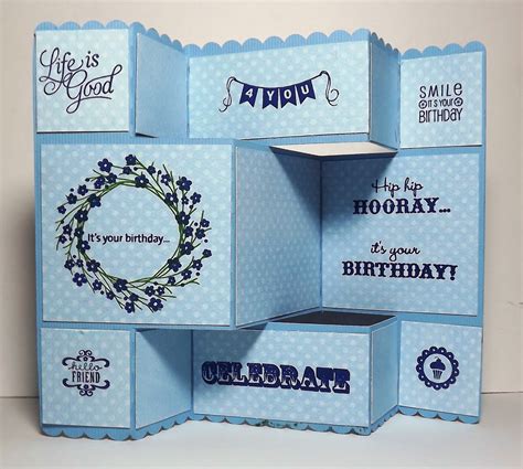 Purpletrail tri fold cards are available in 4 x 5.5, 5.25 x 5.25 card sizes. Tri-fold Birthday Card ~ Busy with the Cricky