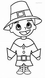 Coloring Pilgrim Printable Pilgrims Hat Thanksgiving Cool2bkids Children sketch template