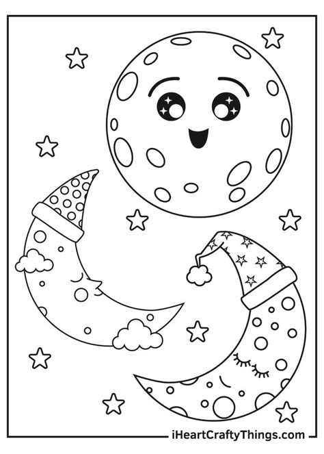 Moon Coloring Pages in 2021 | Moon coloring pages, Coloring pages