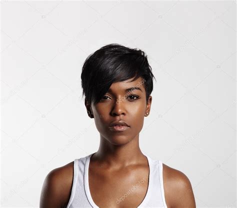 Black Woman With Short Hair Stock Photo By Kazzakova