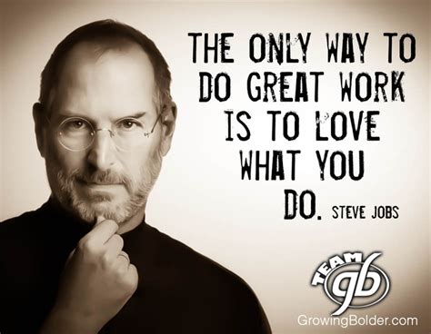 The Only Way To Do Great Work Is To Love What You Do Steve Jobs Quotes Motivation