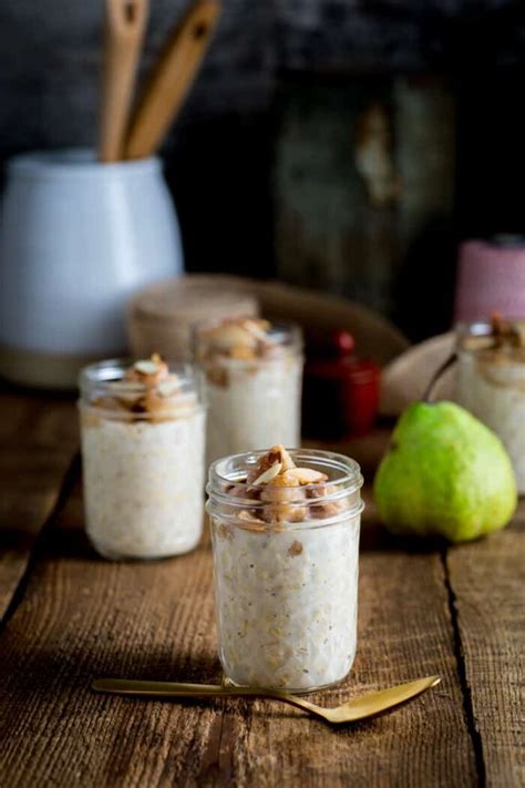 Vanilla Roasted Pear Overnight Oats High Protein And Sugar Free