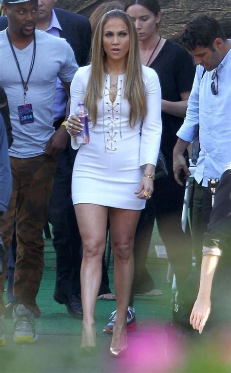 JENNIFER LOPEZ In White Dress On The Set Of American Idol In Hollywood HawtCelebs