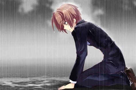 Anime Sad Boy Alone Wallpaper