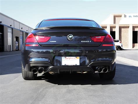The 2 piece carbon fiber rear diffuser fits 640i and 650i with m tech package as well as the f06, f12 or f13 m6. BMW F06/F12/F13 640i, 650i, M6 Performance Style Carbon Fiber Diffuser