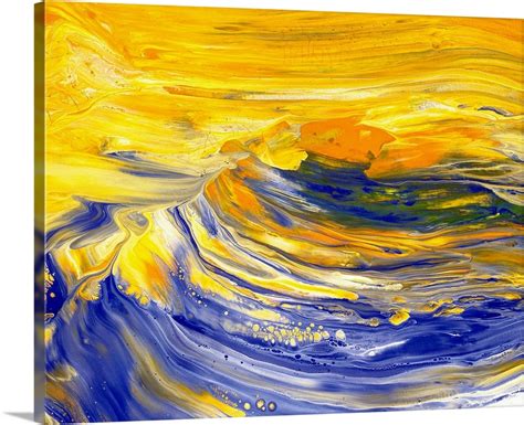 Order the perfect paint from our online color store. Oil Painting in Yellow and Blue Colors, Front View Wall ...