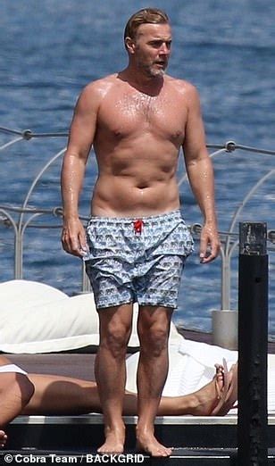 Gary Barlow Enjoys Swim With Bikini Clad Wife Dawn Andrews In Italy
