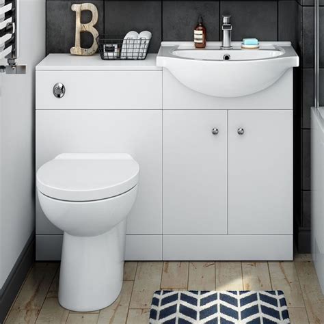 1050mm Blanc Matte White Combined Suite Crosby Ii Pan Toilets And