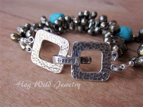 Chunky Turquoise Pyrite Multi Strand Bracelet Women S Gemstone