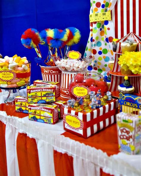 Carnival themed cake is easily available in the online cake shop. Carnival Theme Table | Table Settings/Centerpieces | Pinterest