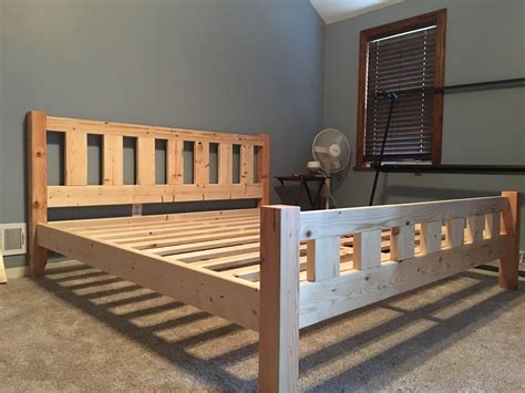 King Bed Frame Built This With 2x Material And 4x4 Posts Easy Build