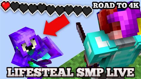 Lifesteal Smp Live With Subscribes ️🥰♥️ Road To 4k Javape Server😍