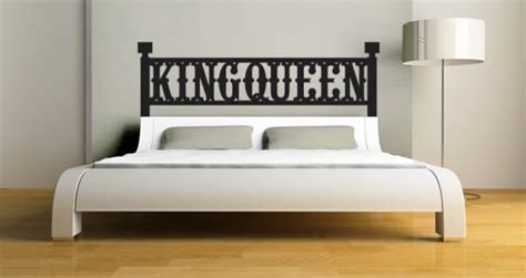 Headboard wall stickers for bedrooms. King & Queen Headboard wall decal | Dezign With a Z
