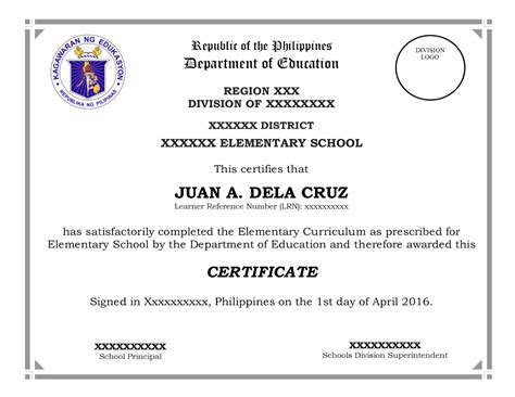 You can choose from many designs and colors. Template for Grade 10 Certificate of Completion v4