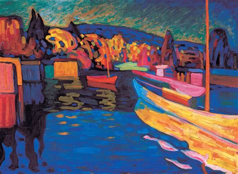 Wassily Kandinsky — Autumn Landscape With Boats 1908