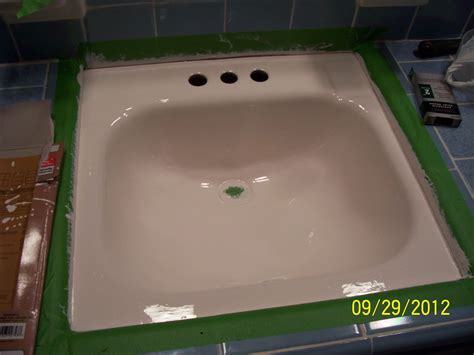 Before undertaking a refinishing job, you'll want to ensure your sink is as clean as possible. bathroom sink refinished (epoxy paint) 2012 | Sink, Epoxy ...