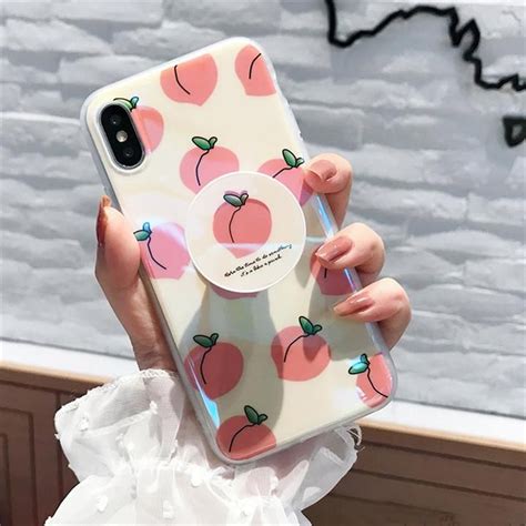 Peach Iphone Case Kawaii Phone Case Iphone Cases Apple Phone Case
