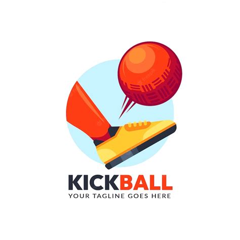 Free Vector Flat Design Kickball Design Logo