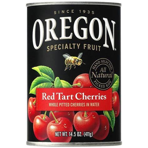 Oregon Fruit Products Pitted Red Tart Cherries In Water 145 Oz Pack