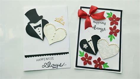 2 Simple And Cute Wedding Anniversary Card Ideashandmade Wedding