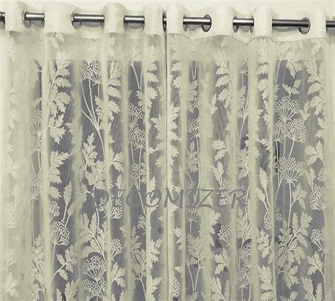 Buy DECOMIZER Floral Tissue Net Curtains Cream | Net Curtains for