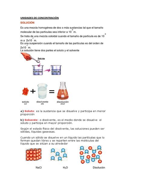 Quimica Unidades De Concentracion Concentración Solubilidad