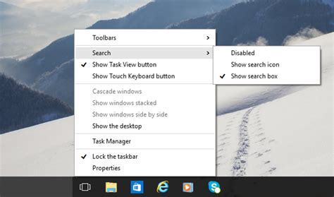 How To Customize Or Disable Search Box On Windows 10 Taskbar Simplehow