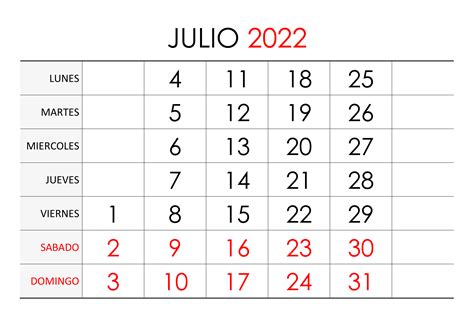 Calendario Julio 2022 Para Imprimir Argentina Kulturaupice