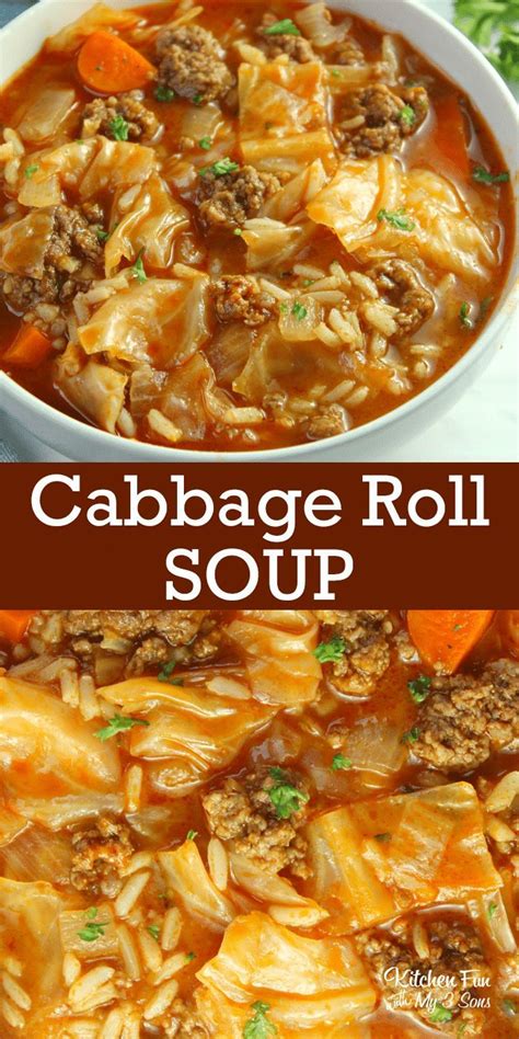 Cabbage soup is about as comforting and healthy as they come! Cabbage Roll Soup recipe with beef and chopped veggies is ...