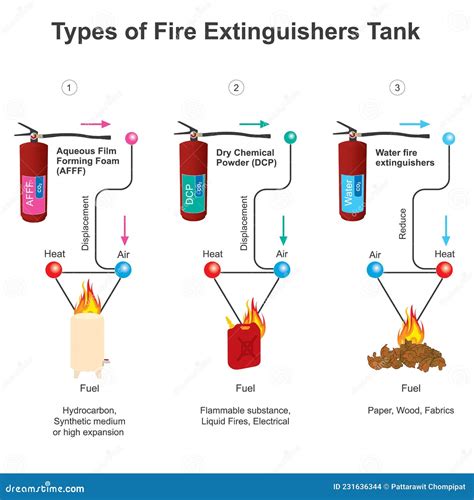Types Of Fire Extinguishers Tank Diagram Stock Vector Illustration Of Diagram Safe 231636344