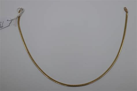 Lot Stamped 585 Gold Italy Neck Chain Fine Flat Link 5 Grams