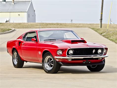 Boss Muscle Car Ford 1969 Red 429 Mustang Wallpaper And Background