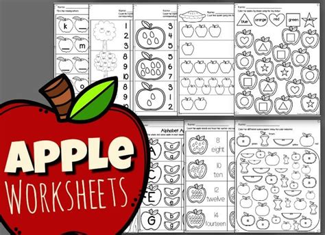 Apple Pattern Worksheet Kindergarten Printable Sheet