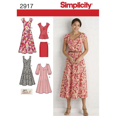 Pattern For Misses And Plus Size Dresses Simplicity