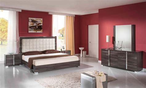 Made In Italy Leather Platform Bedroom Furniture Sets With Led