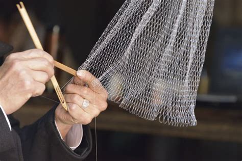 Weaving Fishing Net Stock Image Image Of Person Fishing 35968837