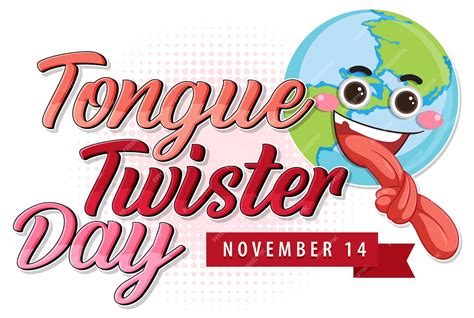Free Vector International Tongue Twister Day Logo Design