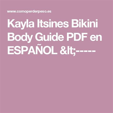 Kayla Itsines Bikini Body Guide PDF en ESPAÑOL