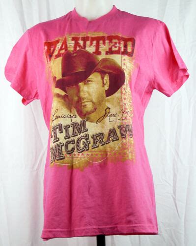 Tim McGraw Wanted Louisiana Since Pink Short Sleeve Shirt XL EBay