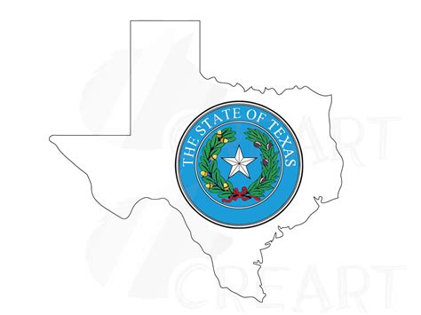 Texas State Seal And Map Flag Clip Art Collection Ai Eps Etsy