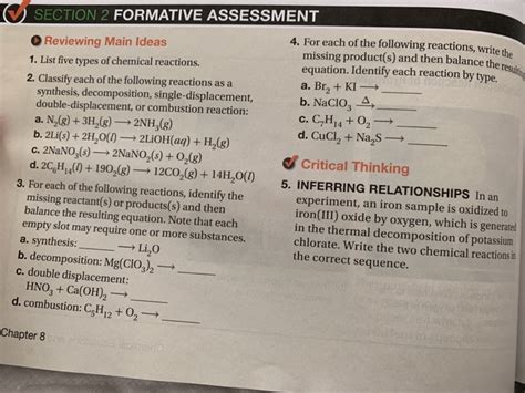 They are used in many ways in various fields. Solved: SECTION 2 FORMATIVE ASSESSMENT Write The Lance The... | Chegg.com