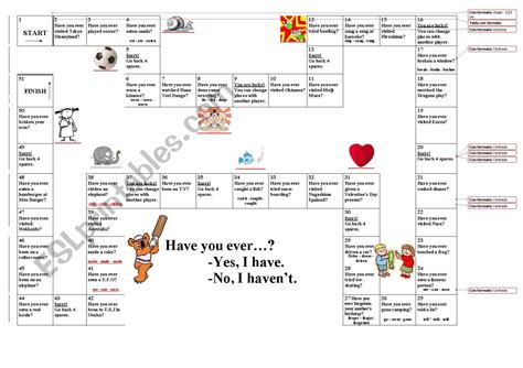 Present Perfect Board Game Esl Worksheet By Debrabond