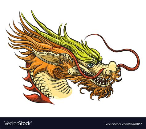 Chinese Dragon Head Outline