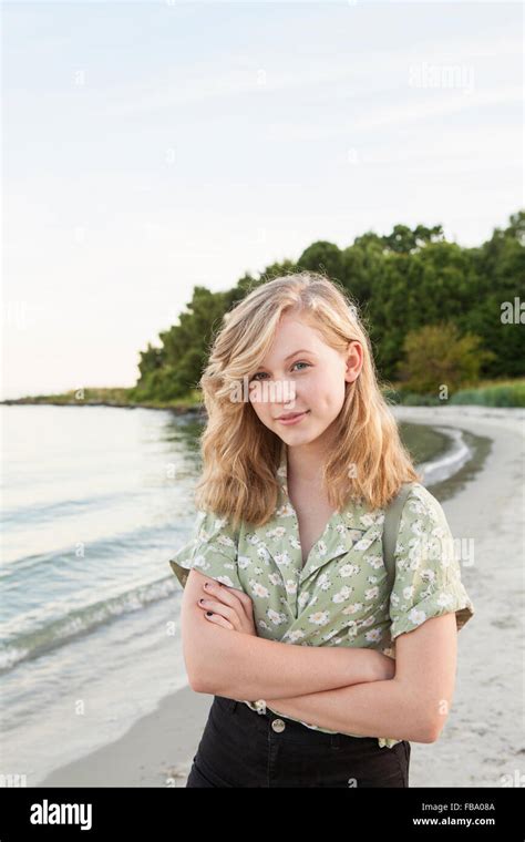 Sweden Blekinge Hallevik Portrait Of Teenage Girl 16