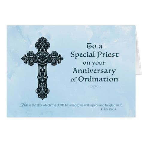 Ordination Anniversary Priest Ornate Cross Card Zazzle