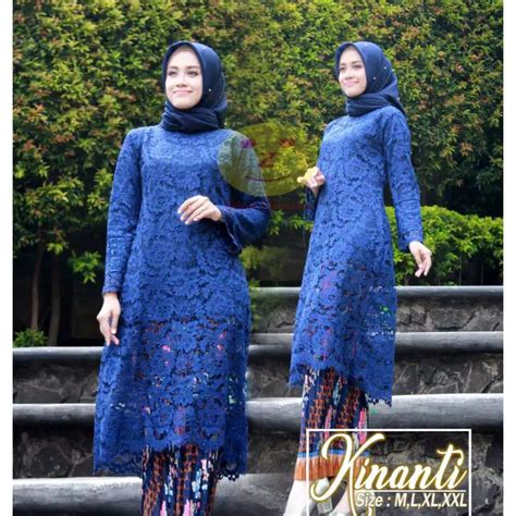 Jual baju gamis online newhairstylesformen2019 com. Gamis Brokat Warna Biru Dongker - Voal Motif