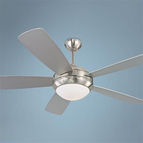 52 Monte Carlo Discus Brushed Steel Ceiling Fan W9067 Lamps Plus