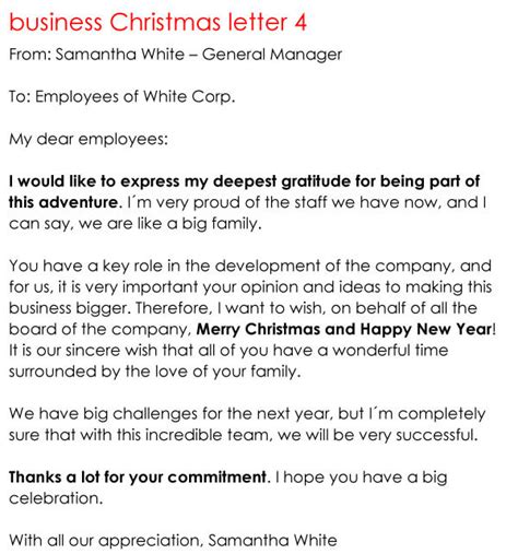 15 Samples Of Christmas Letter To Employees