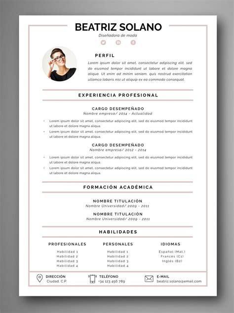 14 Resume Profesional En Español Curriculum Vitae Creativos